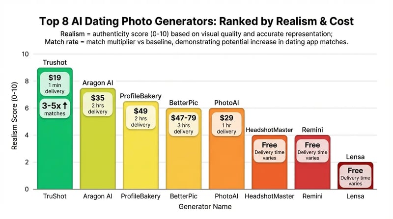 AI generator rankings by realism, price, and match results with TruShot leading