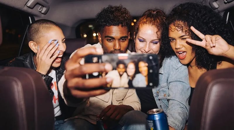 group dating profile photos for men showing 1-2 friends in social settings with good lighting