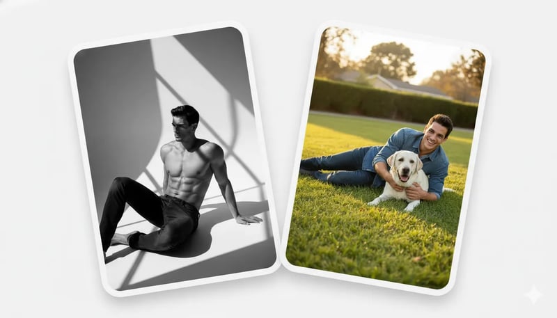 Relationship-focused vs hookup-focused photo comparison