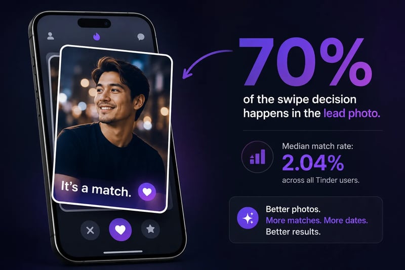How to get more matches on Tinder guide showing profile optimization steps for men