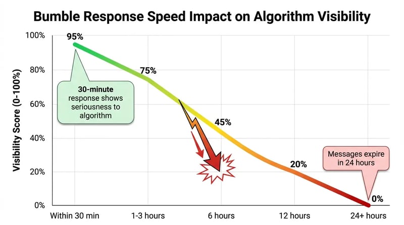 Engagement speed impact on Bumble visibility timeline