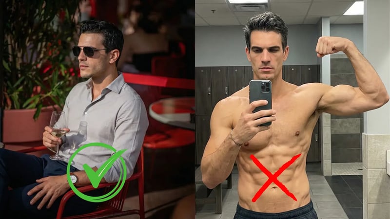 Tinder vs Hinge photo comparison showing how the same style of photos performs differently on each app